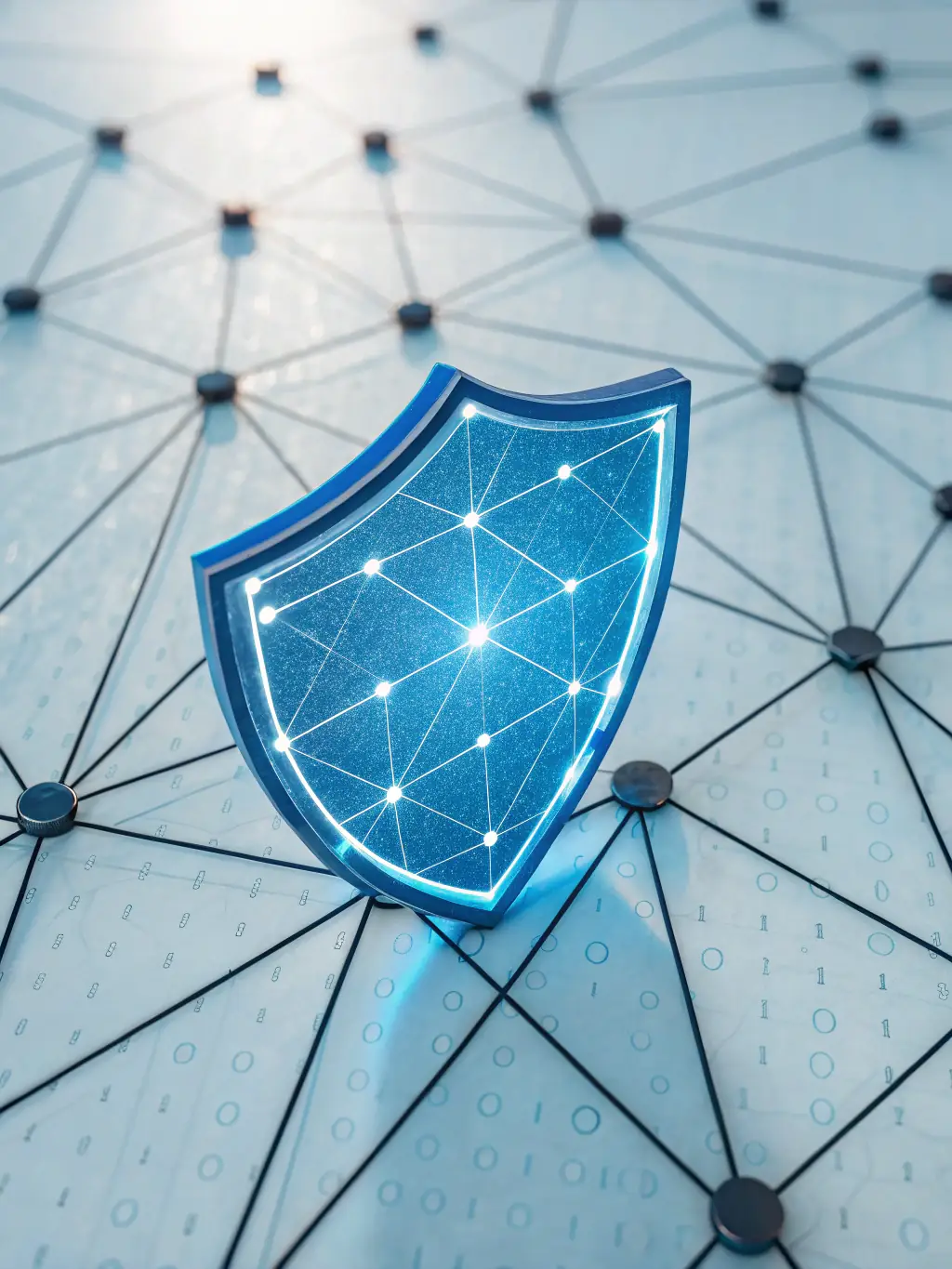 An illustration of a computer being protected by a shield, representing the comprehensive security solutions provided by Koenraad.net against various threats.