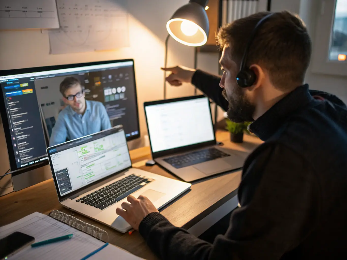 A technician remotely troubleshooting a software issue on a computer screen, showcasing Koenraad.net's remote support capabilities.