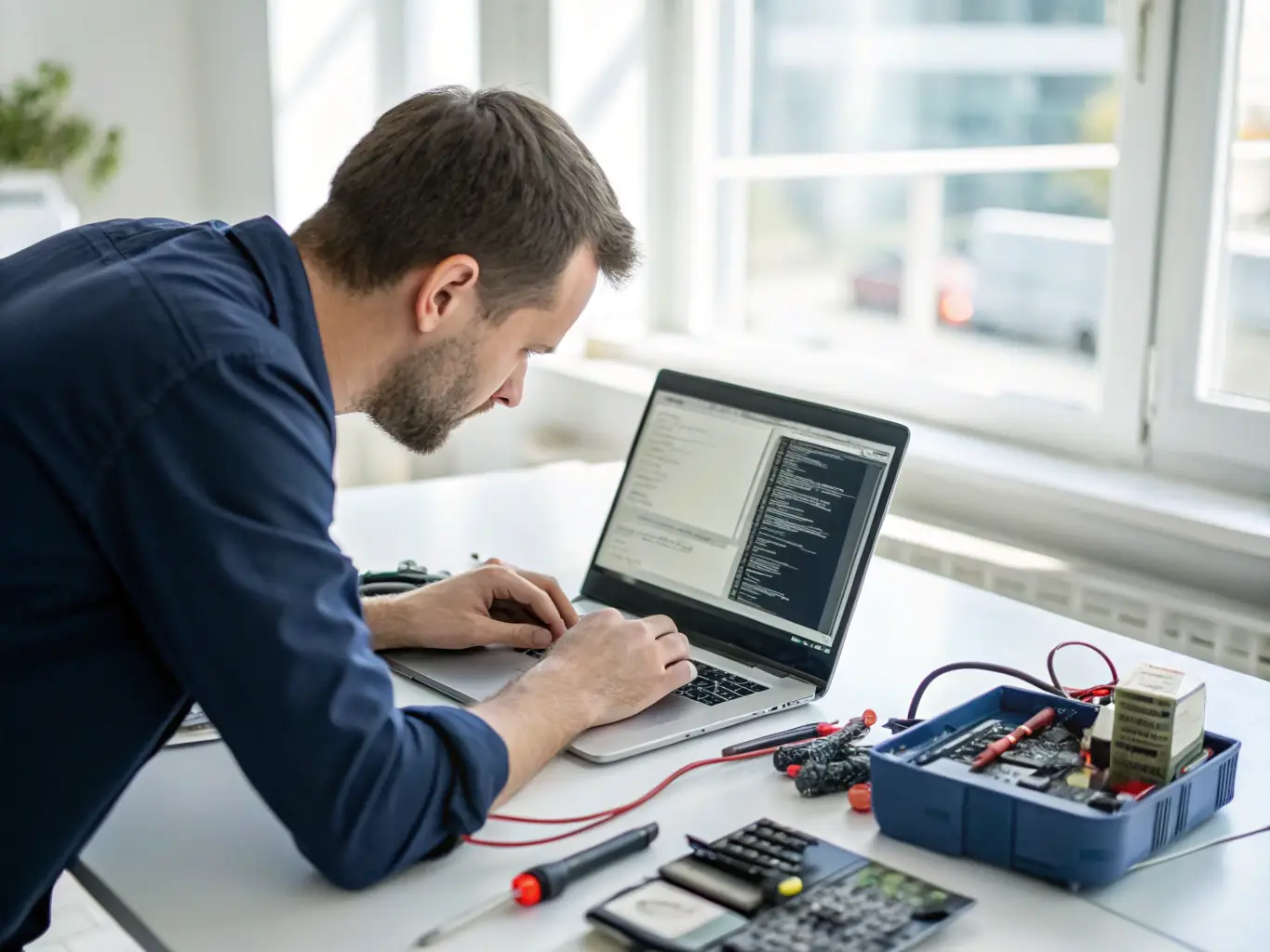 An image of a software installation process on a computer, highlighting the precision and care taken by Koenraad.net's technicians.